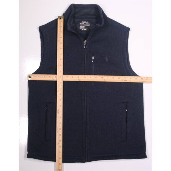 Polo Ralph Lauren Men's Navy Blue Knit Zip Front Jacket Vest Performance Medium - Picture 4 of 7